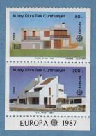 Türkisch-Zypern 1987 EUROPA Moderne Architektur Häuser Mi.-Nr. 205-06 B **  - Sonstige & Ohne Zuordnung