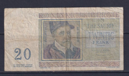 BELGIUM  - 1956 20 Francs Circulated Banknote - Autres & Non Classés