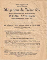 Obligations Du Trésor 5% . 1935 . Pour La Défense Nationale . - Bank En Verzekering