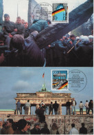 Germany Deutschland 1990 Maximum Card X2 Jahrestag Der Maueroffnung Mauer Anniversary Of The Opening Of The Wall, Berlin - 1981-2000