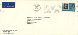 Rhodesia Cover Sent Air Mail To Denmark Saliisbury 19-5-1965 Single Franked - Rhodesië (1964-1980)