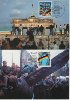 Germany Deutschland 1990 Maximum Card X2 Jahrestag Der Maueroffnung Mauer, Anniversary Of The Opening Of The Wall, Bonn - 1981-2000
