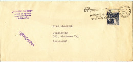 Yugoslavia Cover Sent To Denmark 23-12-1963 Single Franked - Cartas & Documentos