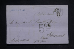 SUISSE - Lettre De Genève En 1858 Pour La Poste Restante De Chevrans - L 149869 - Brieven En Documenten