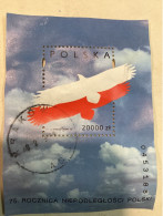 POLOGNE Yv Bl 134 Mi 124 75e Anniversaire De L’Indépendence, Oblitéré - Used Stamps