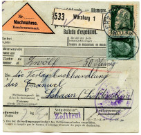 LIECHSTENSTEIN - AUTRICHE TAXE 4 H. SUR BULLETIN DE COLIS POSTAL DE BAVIERE POUR SCHAAN, 1912 - ...-1912 Prefilatelia