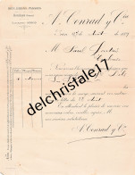 96 0697 ESPAGNE IRUN 1889 Entete A. CONRAD & Cia IRUN BILBAO PASAGES HENDAYA Dest FONTAS - Spanje