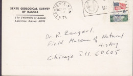 United States Perfin Perforé Lochung 'K In U' State Geological Survey University Of Kansas LAWRENCE Kans. 1971 (3 Scans) - Zähnungen (Perfins)