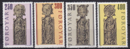 Färöer, 1984, 93/96, MNH **, Kirchengestühlwangen In Der Sankt-Olav-Kirche, Kirkjubøur - Färöer Inseln