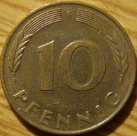 Germany - KM 108 - 1989 - 10 Pfennig - Mintmark "F" - Stuttgart - VF - Look Scans - 10 Pfennig
