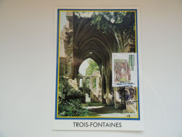 CARTE MAXIMUM CARD ABBAYE DE TROIS FONTAINES HAUTE MARNE  FRANCE - Abbeys & Monasteries