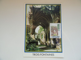 CARTE MAXIMUM CARD ABBAYE DE TROIS FONTAINES HAUTE MARNE  FRANCE - Abdijen En Kloosters