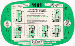 Calendarietto - Del Pescatore - L'alcedo - Anno 1961 - Petit Format : 1961-70