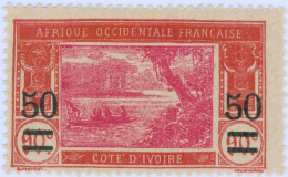 COSTA D’AVORIO, IVORY COAST, PAESAGGI, LANDSCAPE, 1934, FRANCOBOLLI USATI Mi:CI 111, Scott:CI 80, Yt:CI 108 - Used Stamps