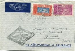 DAHOMEY LETTRE PAR AVION DEPART COTONOU 4 MARS 37 DAHOMEY POUR LA FRANCE - Cartas & Documentos