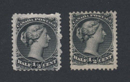 2x Canada Large Queen Stamps; 2x #21-1/2c 1xF/VF 1xF MNG Guide Value = $150.00 - Ungebraucht