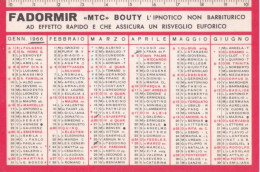 Calendarietto - Farmacia Dott.taverna - Fadormir - Firenze -anno 1966 - Petit Format : 1961-70