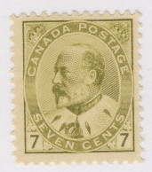 Canada Edward VII Stamp: #92 - 7c MLH F/VF Guide Value = $300.00 - Unused Stamps
