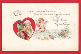 VALENTINE'S DAY  FANTASY HEARTS   CHERUB  ANGEL DUTCH CHILDREN  Pu 1917 NICEOSTMARK - Valentinstag