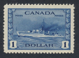 Canada $1.00 WW2 Stamp #262 - $1.00 Destroyer Battleship MNH VF GV= $120.00 - Neufs