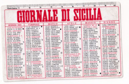 Calendarietto - Giornale Di Sicilia - Anno 1965 - Petit Format : 1961-70