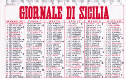 Calendarietto - Giornale Di Sicilia - Anno 1967 - Tamaño Pequeño : 1961-70