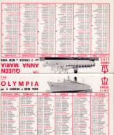 Calendarietto - Greek Line - Olympia - Canada - New York - Anno 1966 - Petit Format : 1961-70