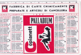 Calendarietto - Kores - Palladium - Copiamett - Milano - Roma - Anno 1966 - Tamaño Pequeño : 1961-70