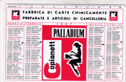 Calendarietto - Kores - Palladium - Copiamett - Milano - Roma - Anno 1967 - Tamaño Pequeño : 1961-70