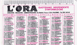 Calendarietto - L'ora Quotidiano Indipendente D'informazione - Palermo - Anno 1967 - Formato Piccolo : 1961-70