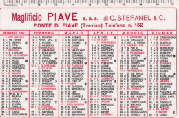 Calendarietto - Maglificio Piave - Ponte Di Piave - Treviso - Anno 1967 - Petit Format : 1961-70