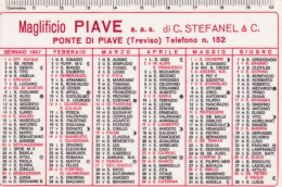 Calendarietto - Maglificio Piave - Ponte Di Piave - Treviso - Anno 1967 - Kleinformat : 1961-70