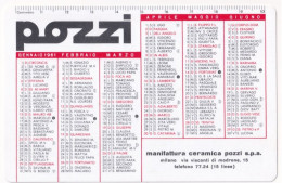 Calendarietto - Manifattura Ceramica Pozzi S.pa. - Milano - Anno 1961 - Petit Format : 1961-70