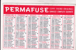 Calendarietto - Permafuse - Anno 1965 - Formato Piccolo : 1961-70