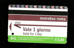 Biglietto Autobus E Metro Italia - Roma Tipo 12 - Europa