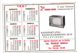 Calendarietto - Pforzheim Germania - Schaub Lorenz - Agente Generale Per La Sicilia - Ing.wilhelm Rogalla - Catania - An - Formato Piccolo : 1961-70