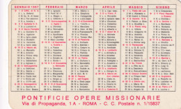 Calendarietto - Pontifice Opere Missionarie - Roma - Anno 1967 - Kleinformat : 1961-70