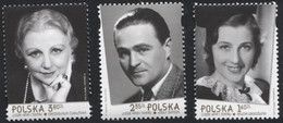 POLAND 2013, Mi 4650-52 People Of Cinema And Theatre, Actors, Actress, Art, Film MNH ** - Unused Stamps