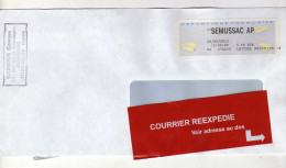 Enveloppe FRANCE Avec Vignette Affranchissement Oblitération SEMUSSAC AP 06/09/2010 - 2000 Type « Avions En Papier »