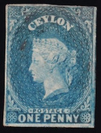 Ceylon, 1857-58 Y&T. 1A, MH, 1 P. Azul - Ceylon (...-1947)