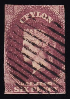 Ceylon, 1857-58 Y&T. 5, 6 P, Marrón-lila - Ceylon (...-1947)