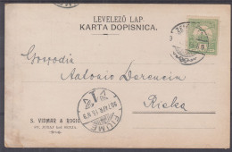 ⁕ Hungary - Ungarn 1907 ⁕ Croatia ZENGG / SENJ - FIUME Rieka - Levelező-lap,  5 Filler ⁕ Dopisnica S. Vidmar & Rogić - Covers & Documents