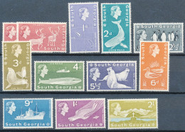 BF0295 /  SOUTH GEORGIA / SÜDGEORGIEN  - 1963  -  Fauna  ,  Michel 9A - 23A  ** / MNH - Géorgie Du Sud