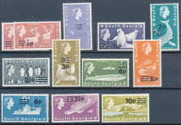 BF0296 /  SOUTH GEORGIA / SÜDGEORGIEN  - 1971  -  Fauna Mit Aufdruck ,  Michel 25-38  ** / MNH - Zuid-Georgia