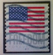 United States, Scott #5789a, Used(o), 2023 Coil, Freedom Flag, (63¢), Gray, Blue, And Red - Usados