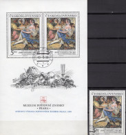 Gemälde PRAGA 1988 CSSR 2971+Block 88 O 7€ Kunst Maler Navratil Superga Paintings S/s Art Sheet EXPO Bf Tschechoslowakei - Used Stamps