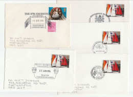 5 Diff GB Covers AMERICAN BICENTENNIAL EVENTS 1976 Stamps Usa Independence Cover - Indépendance USA