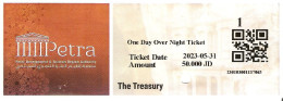 JORDANIE PETRA THE TREASURY TICKET ENTREE - Biglietti D'ingresso