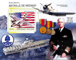 A9742 - TOGO  - ERROR MISPERF Stamp Sheet - 2022  - The Battle Of Midway WAR - Militaria