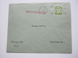 1933 , DANZIG , Drucksache  Nach Schweden Verschickt - Briefe U. Dokumente